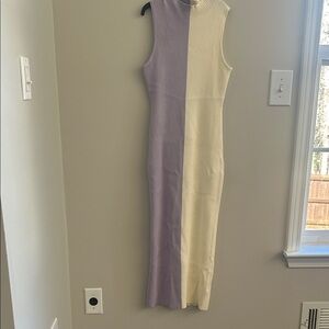 Lucy Paris Lavender and Cream Midi Dress